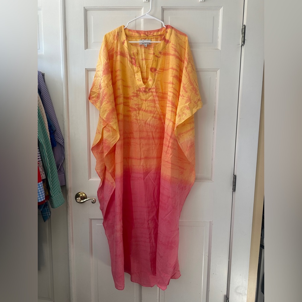 Vibrant Yellow and Pink Kaftan